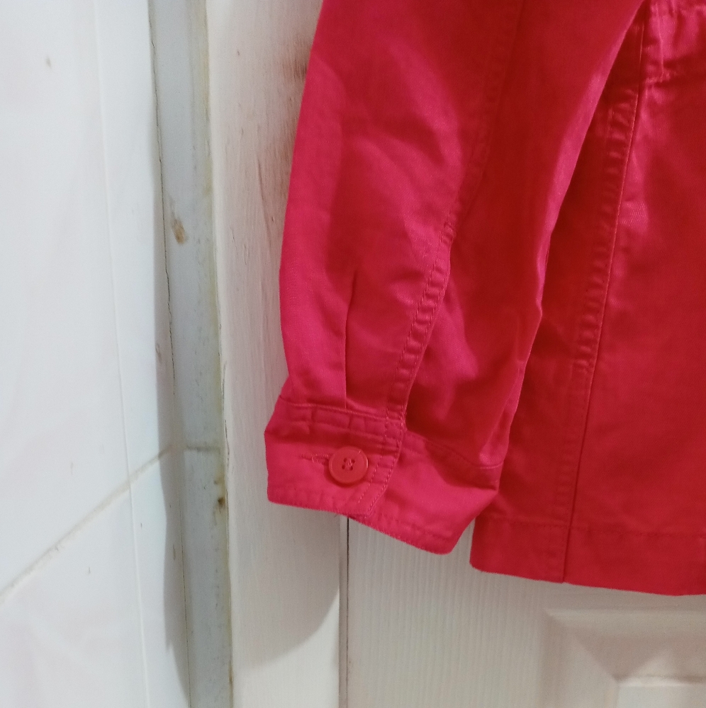 Talbots Raspberry Linen Jacket Size Small - Picture 6 of 8